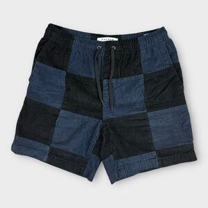 Pacsun Men's SM Black Blue Volley Beach Surf  Skater Drawstring Corduroy Shorts